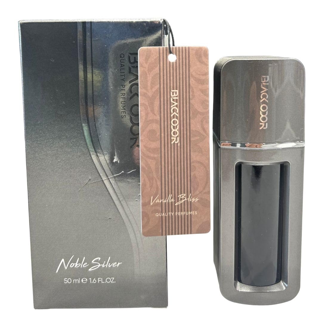 CARSUPPLYCO Black Odor Noble Silver BO-33 – Premium Hanging Liquid Car Perfume (50ml) | Elegant Metallic Bottle | Long-Lasting Scent with Hanging Strip | Car Air Freshener & Odor Eliminator