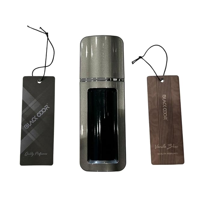 CARSUPPLYCO Black Odor Noble Silver BO-33 – Premium Hanging Liquid Car Perfume (50ml) | Elegant Metallic Bottle | Long-Lasting Scent with Hanging Strip | Car Air Freshener & Odor Eliminator