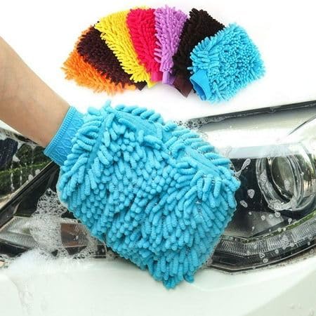 CARSUPPLYCO Heavy Microfiber Car Wash Glove | Ultra Soft Chenille Cleaning Mitt | Scratch-Free & Lint-Free | Dual-Side Reusable Mitt for Car, Bike & Home | Multicolor| Pack of 2| Made in India