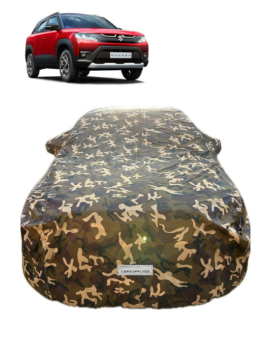 CARSUPPLYCO 100% Waterproof Car Cover for Maruti Brezza (All Models) | Camouflage Design | Japanese Technology | Triple Stitched | UV, Dust & Rain Protection (CSC_4X4_15)