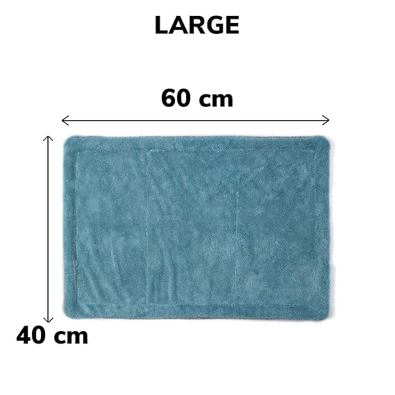 CARSUPPLYCO 1200 GSM Magic Car Cloth – Ultra Plush Dual-Sided Microfiber | 40x60 cm | Lint-Free & Edgeless | Super Absorbent | Aqua Blue-Grey| Made in India for India