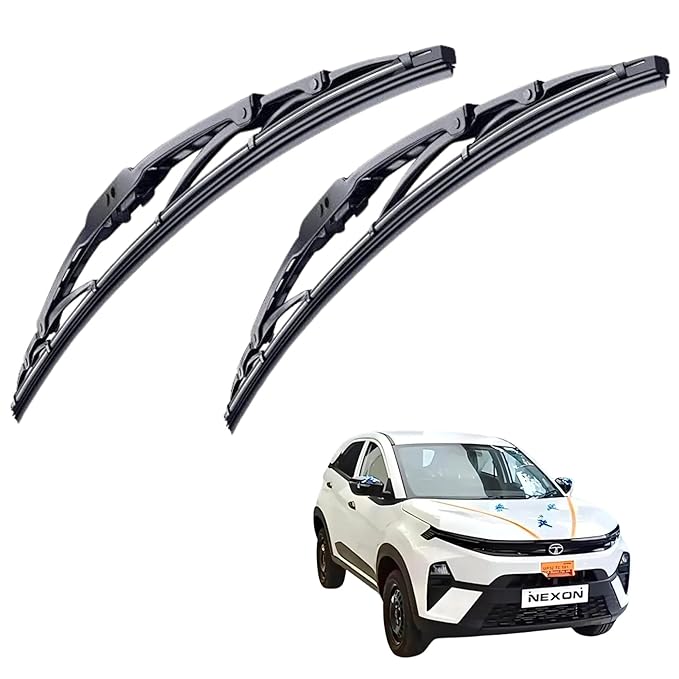 CARSUPPLYCO Car windshield wiper For Nexon (Pack Of 2) Scratch Proof Cleaning Water Repellant Silicon Wiper Blades
