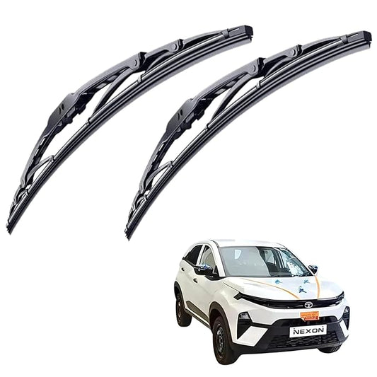 CARSUPPLYCO Car windshield wiper For Nexon (Pack Of 2) Scratch Proof Cleaning Water Repellant Silicon Wiper Blades
