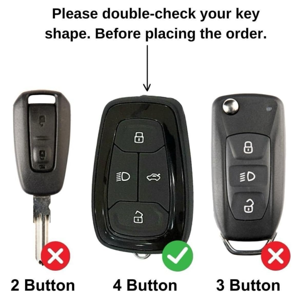 CARSUPPLYCO Metal Silicone Key Cover Compatible with Tata Nexon, Harrier, Safari, Altroz, Tigor, Tiago EV, Punch – 4 Button Smart Key – Black | Bonus Premium Car Freshener Included