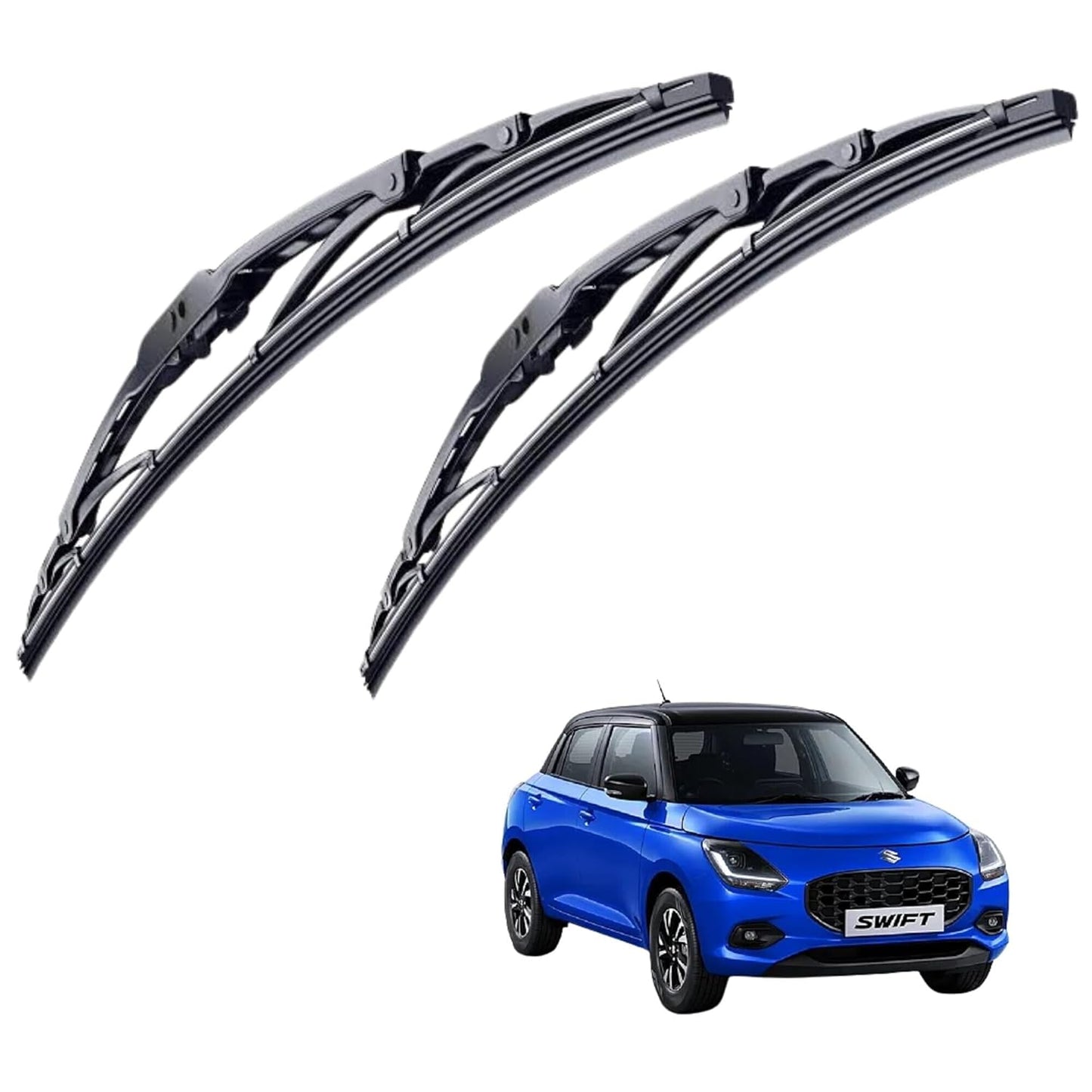 CARSUPPLYCO Car windshield wiper For Swift (2011-Present) (Pack Of 2) Scratch Proof Cleaning Water Repellant Silicon Wiper Blades