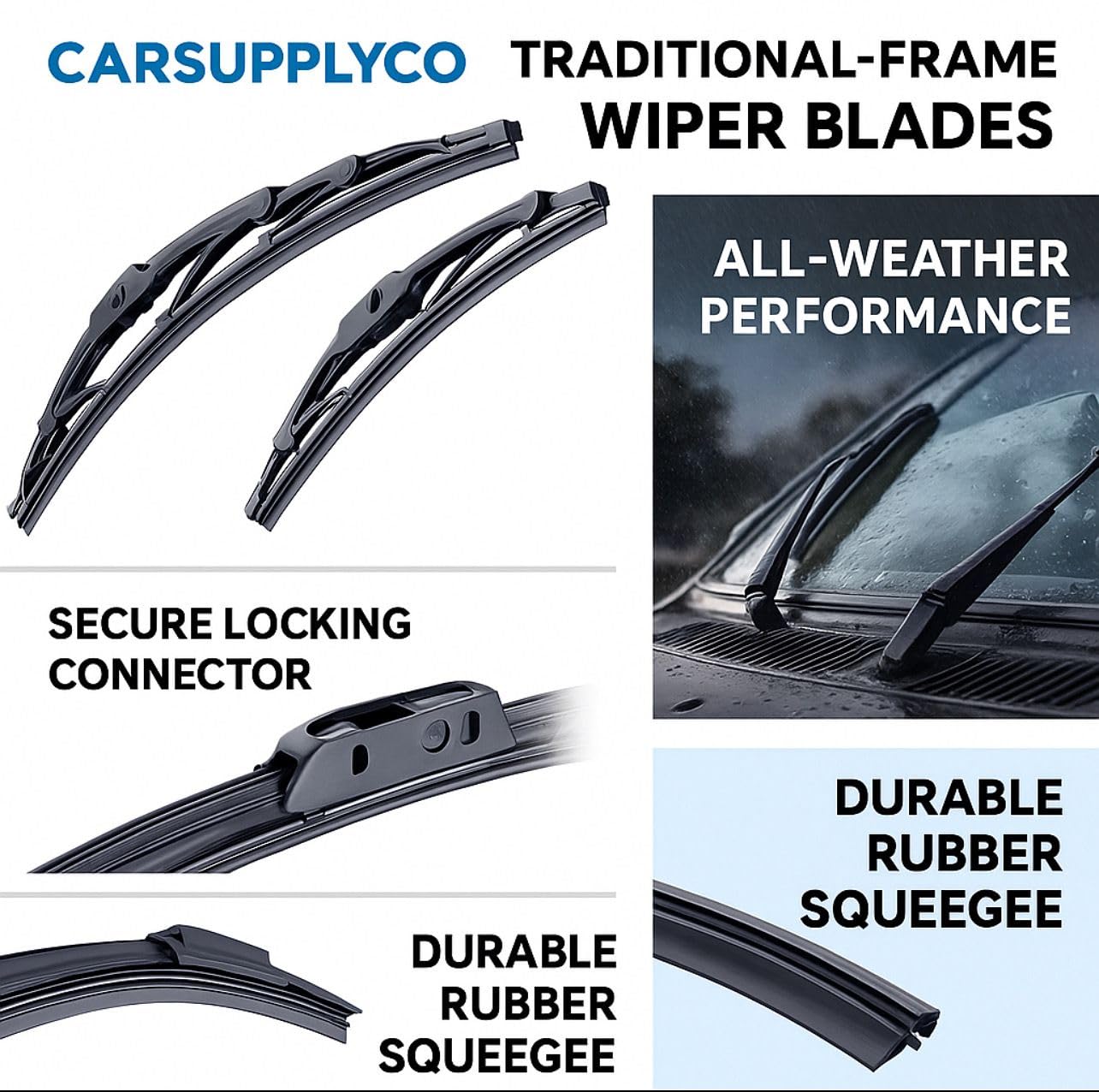 CARSUPPLYCO Car windshield wiper For Ertiga (Pack Of 2) Scratch Proof Cleaning Water Repellant Silicon Wiper Blades