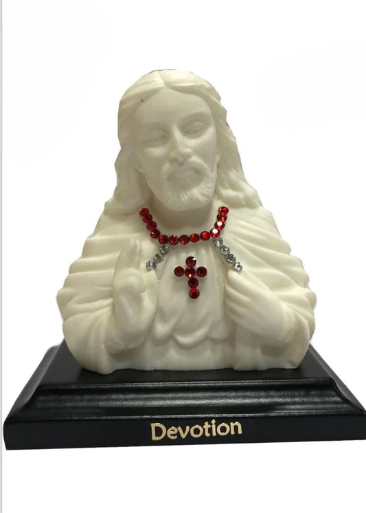 CARSUPPLYCO x Devotion Jesus Idol for Car Dashboard & Home | Polymarble Religious Statue with Handcrafted Finish | Spiritual Gift Item