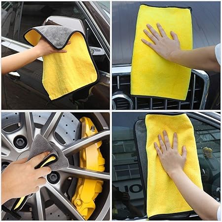 CARSUPPLYCO Pack of 6 700 GSM Microfiber Cloth | Microfibre Towels | Thick Lint & Streak-Free Multipurpose Cloth | Microfibre Towel for Car Bike Polishing Washing & Detailing | Cleaning Cloth