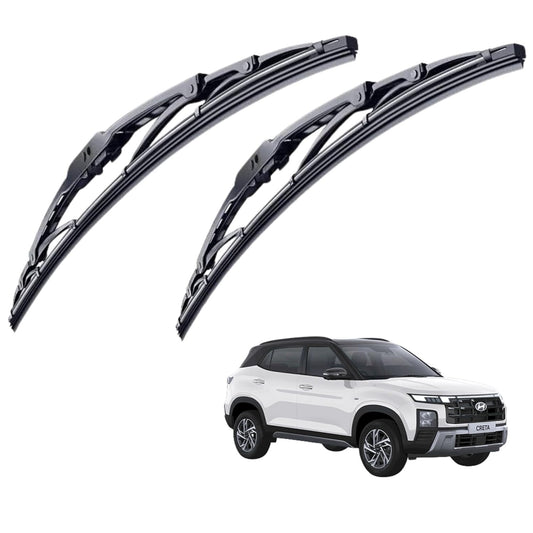 CARSUPPLYCO Car windshield wiper For Creta (Pack Of 2) Scratch Proof Cleaning Water Repellant Silicon Wiper Blades
