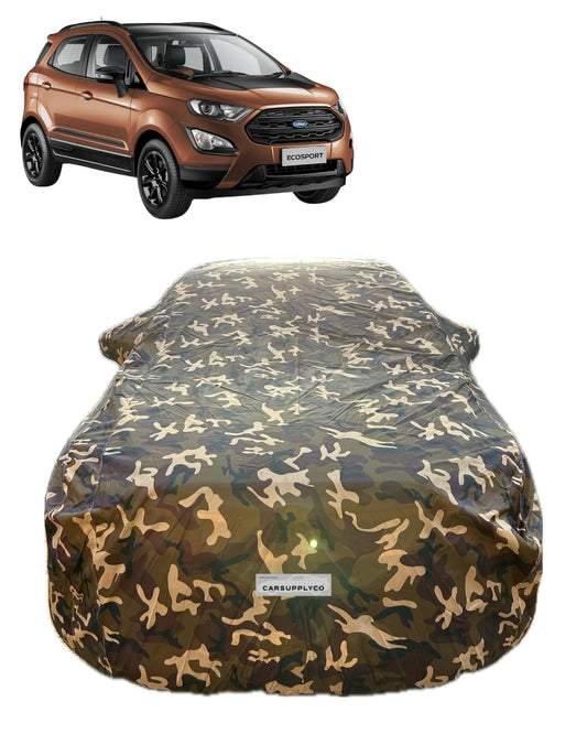 CARSUPPLYCO 100% Waterproof Car Cover for Ford Ecosport (All Models) | Camouflage Design | Japanese Technology | Triple Stitched | UV, Dust & Rain Protection (CSC_4X4_07)