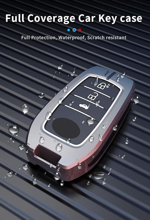 CARSUPPLYCO Premium Metal Key Cover for Fortuner, Legender, Innova Hycross, Invicto | 3-Button Smart Key Case – Stylish & Durable Key Shell with Full Protection (Black)