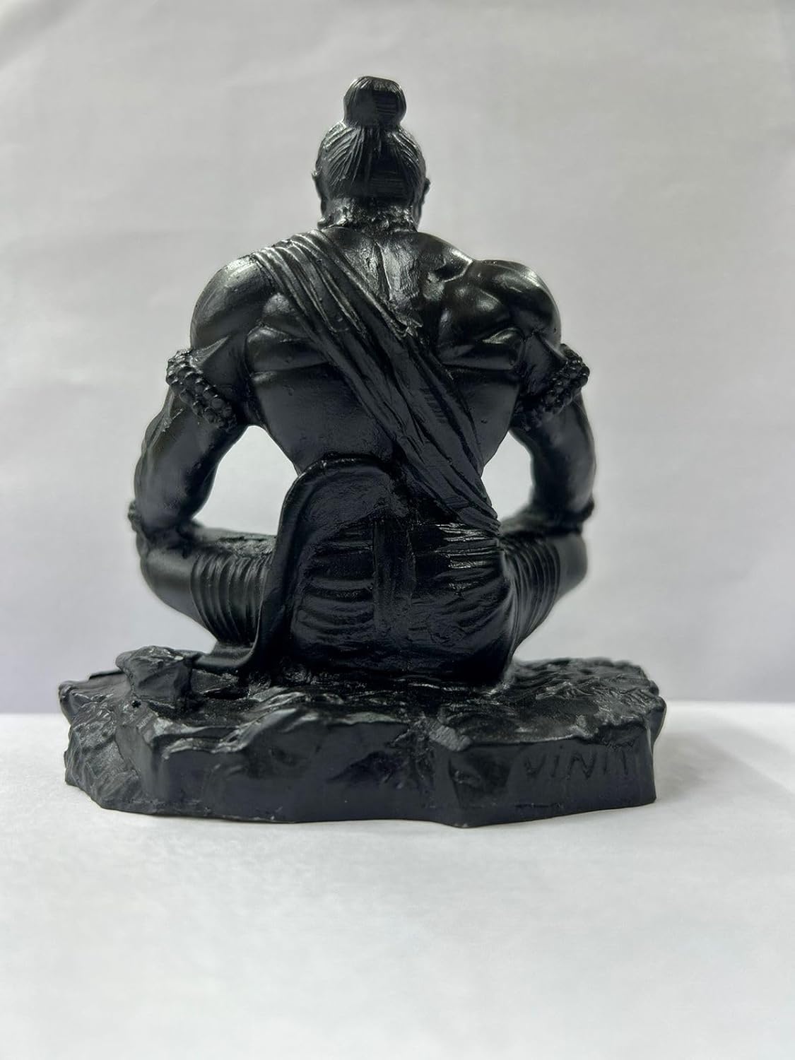CARSUPPLYCO Adiyogi Hanuman Idol in Meditation Pose | Matte Black Polyresin Statue for Car Dashboard, Home Temple & Office Decor | Divine & Powerful Spiritual Decor