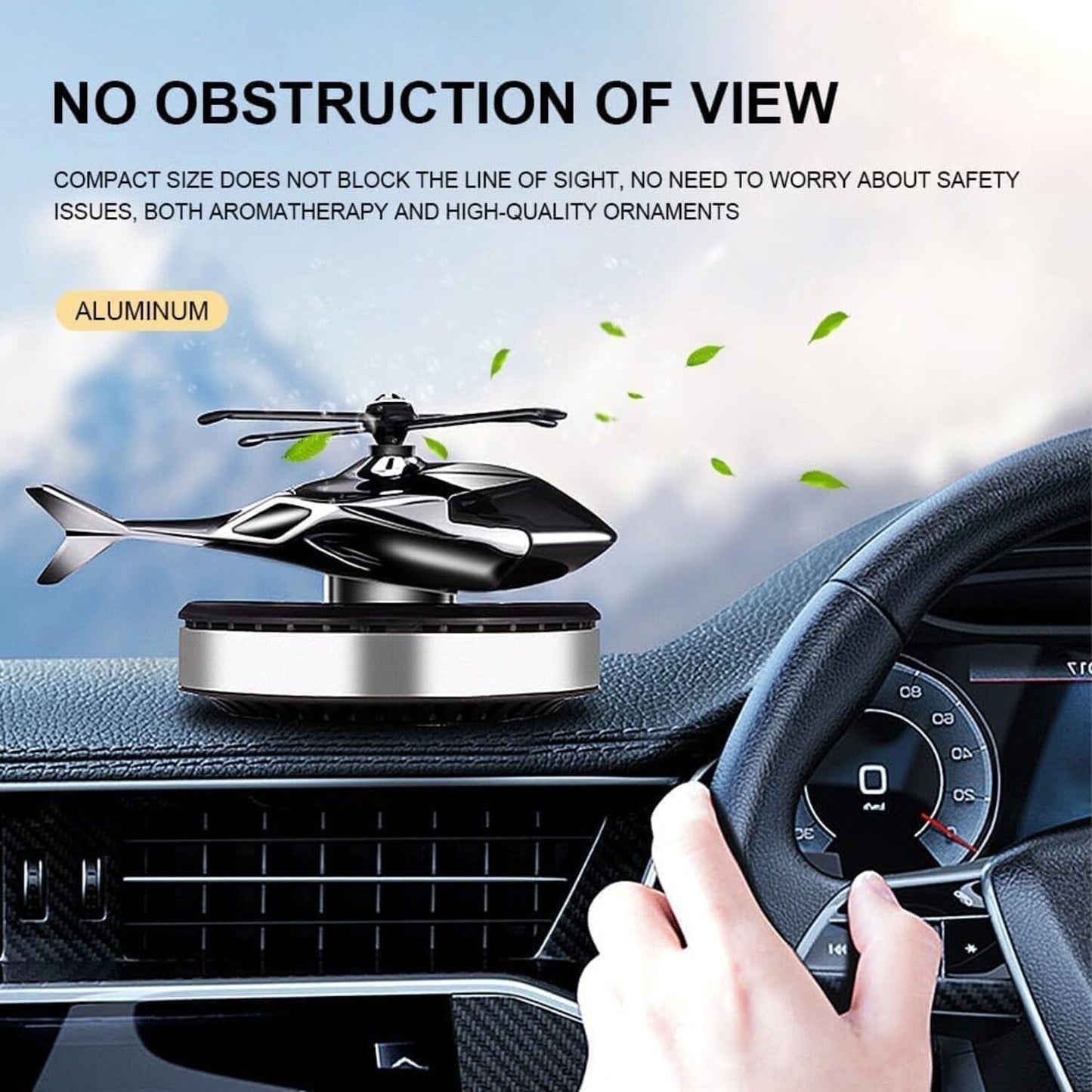 CARSUPPLYCO Helicopter Supreme build Car Dashboard Perfume | Solar Powered Rotating Air Freshener | Non Toxic Fragrance Diffuser for Car Interior | Stylish Dashboard Decoration for All Vehicles