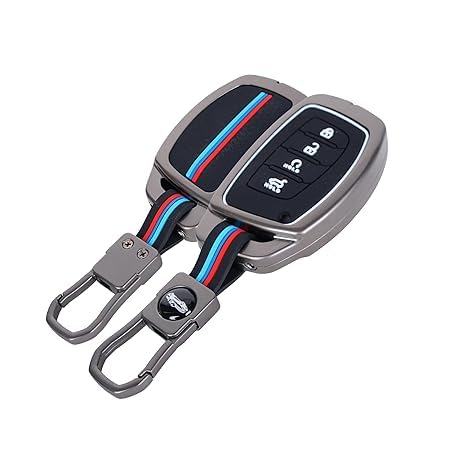 CARSUPPLYCO Premium Metal Key Cover for Hyundai Creta EV & Alcazar – Compatible with 4-Button Smart Key – Durable Protection Case – Black
