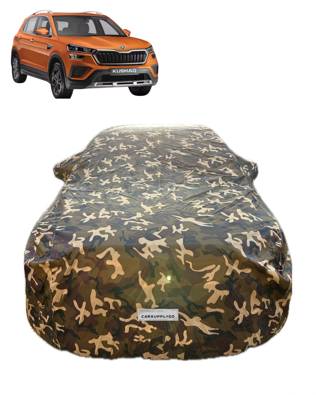 CARSUPPLYCO 100% Waterproof Car Cover for Skoda Kushaq | Camouflage Design | Japanese Technology | Triple Stitched | UV, Dust & Rain Protection (CSC_4X4_02)