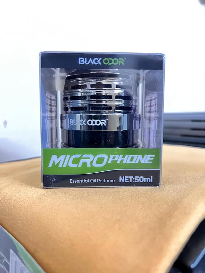 CARSUPPLYCO Microphone Style Premuim Glass Bottle Car Perfume (BO-20, 50ml) – Premium Mic-Inspired Design | Smooth Fragrance Diffusion with Cotton Wick & Double-Sided Tape