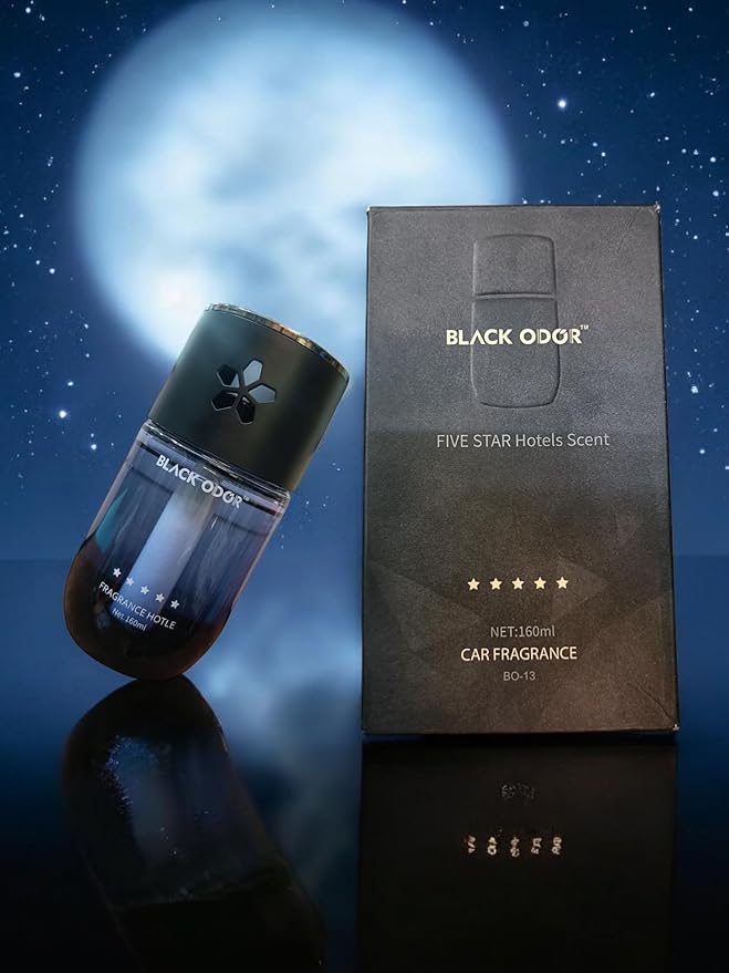 CARSUPPLYCO Black Odor Car Air Freshener | Premium Fragrance Diffuser | 160ml Long-Lasting Scent for Cars & Home | Stylish Liquid-Based Aroma Eliminator