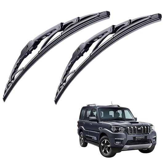 CARSUPPLYCO Car windshield wiper For Scorpio N (Pack Of 2) Scratch Proof Cleaning Water Repellant Silicon Wiper Blades