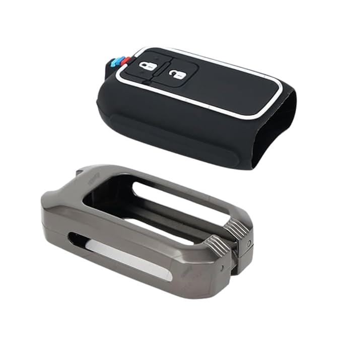 CARSUPPLYCO Premium Metal Key Cover for Maruti Suzuki Baleno, Swift, Brezza, Ertiga, Dzire & More | 2-Button Smart Flip Key Case – Black | Full Protection, Stylish & Durable Design
