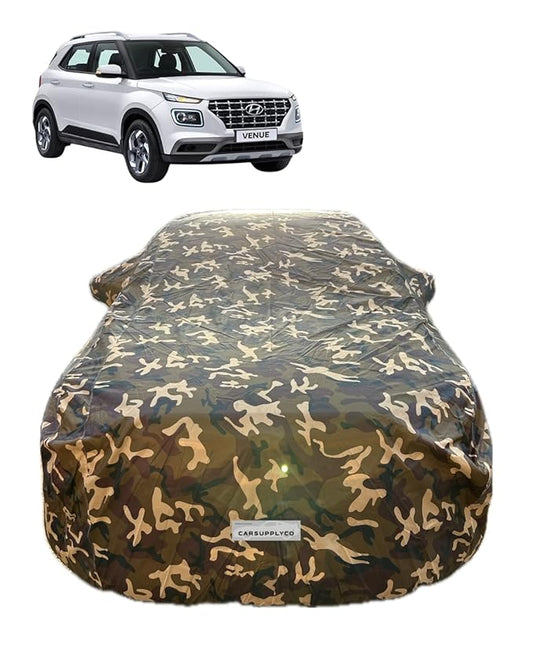 CARSUPPLYCO 100% Waterproof Car Cover for Hyundai Venue (All Models) | Camouflage Design | Japanese Technology | Triple Stitched | UV, Dust & Rain Protection (CSC_4X4_13)