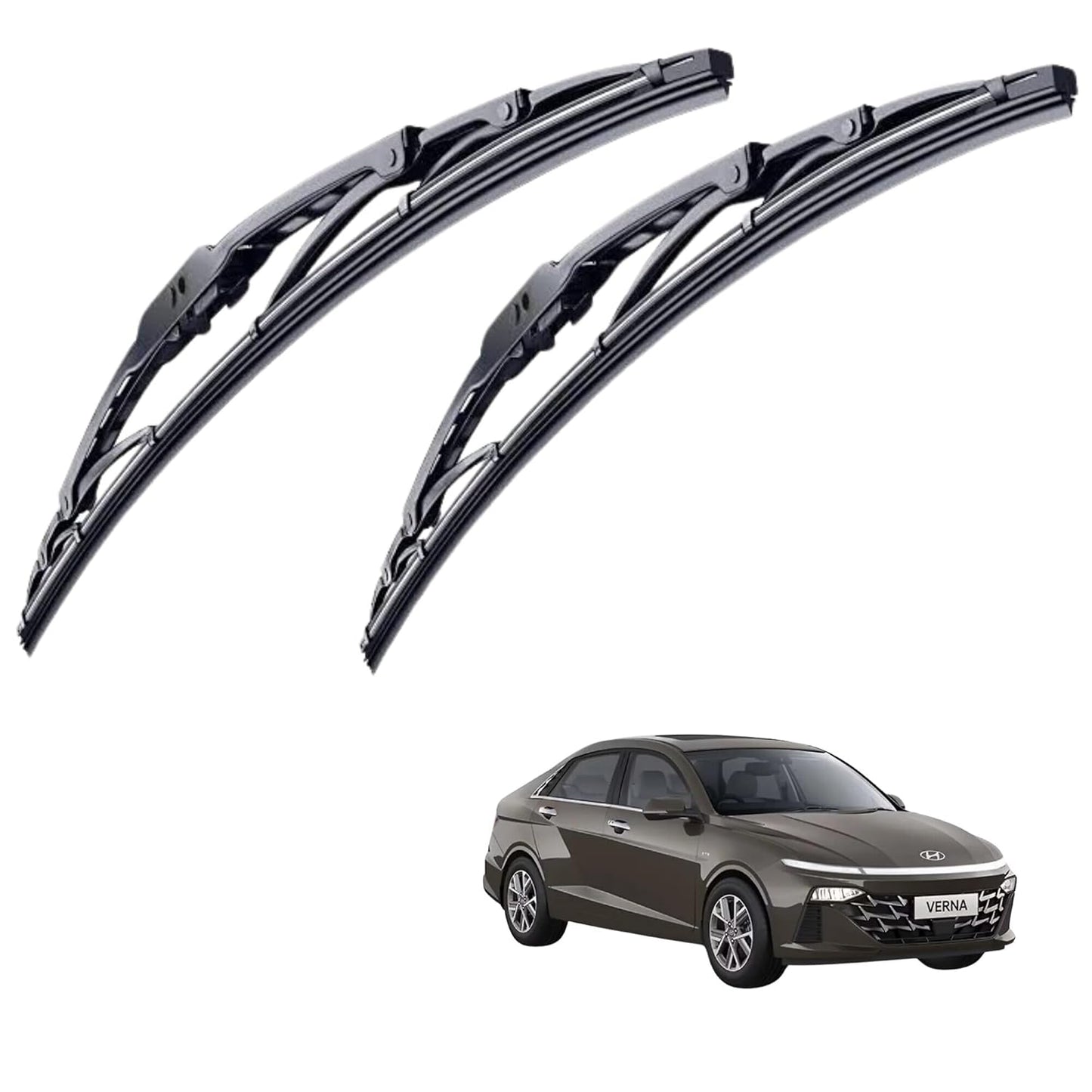 CARSUPPLYCO Car windshield wiper For Verna (Pack Of 2) Scratch Proof Cleaning Water Repellant Silicon Wiper Blades